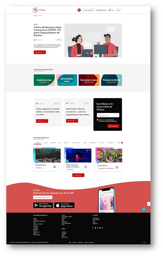  Blog. Events Web & App UX / UI redesign