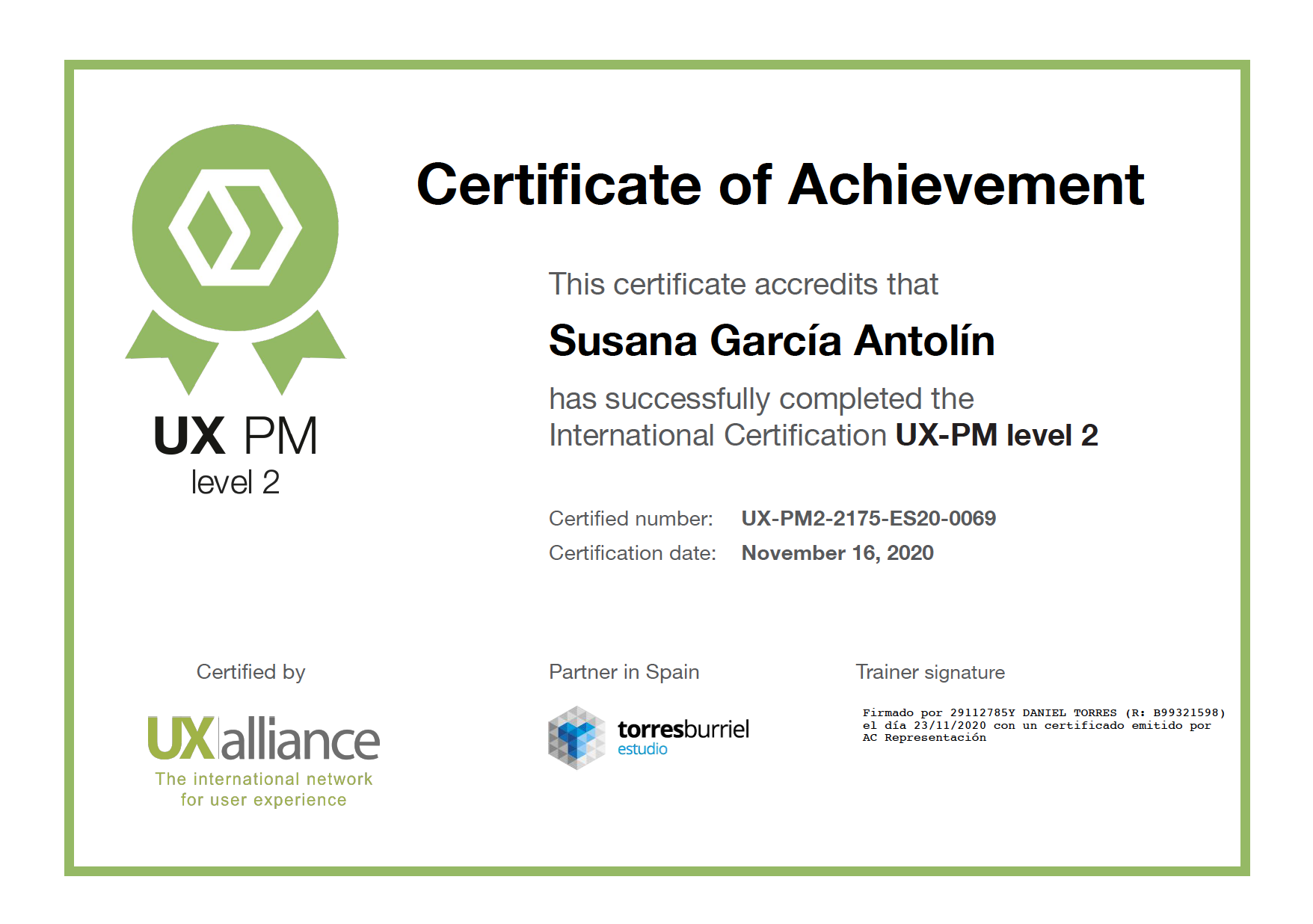 Certificate UX PM Level 2